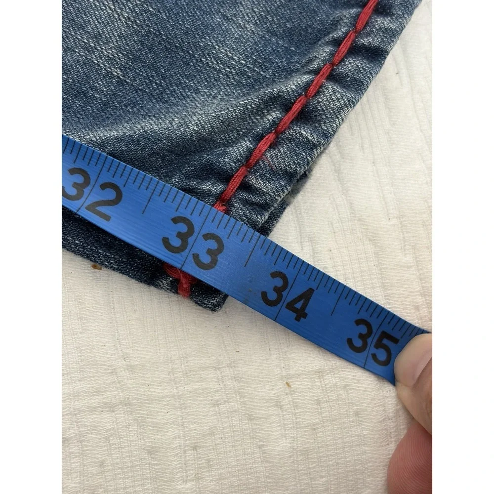 NWT!!! True Religion Ricky Flap T Jeans, Relaxed Straight, Sz 44 Red Stitching